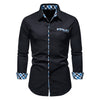 Plaid Patchwork Formal Shirts for Men