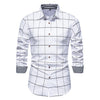 Plaid Patchwork Formal Shirts for Men