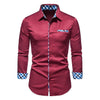 Plaid Patchwork Formal Shirts for Men