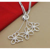 Silver 925 Three Lovely Butterfly Pendant Necklace