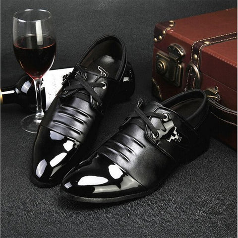 Faux leather and Patent Leather Men's Office Dress Shoes